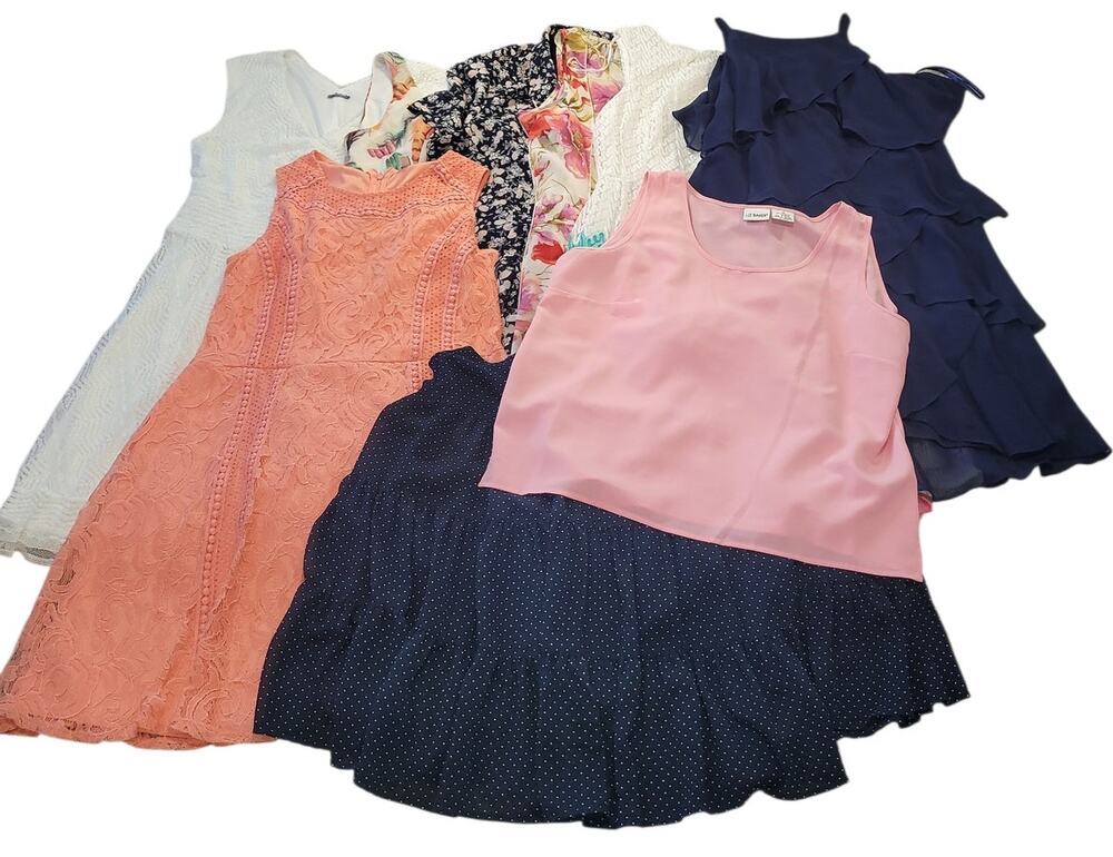 Women’s Size 16 Dress Bundle 10Pc Lace Chiffon Midi Plus Size Formal Lot
